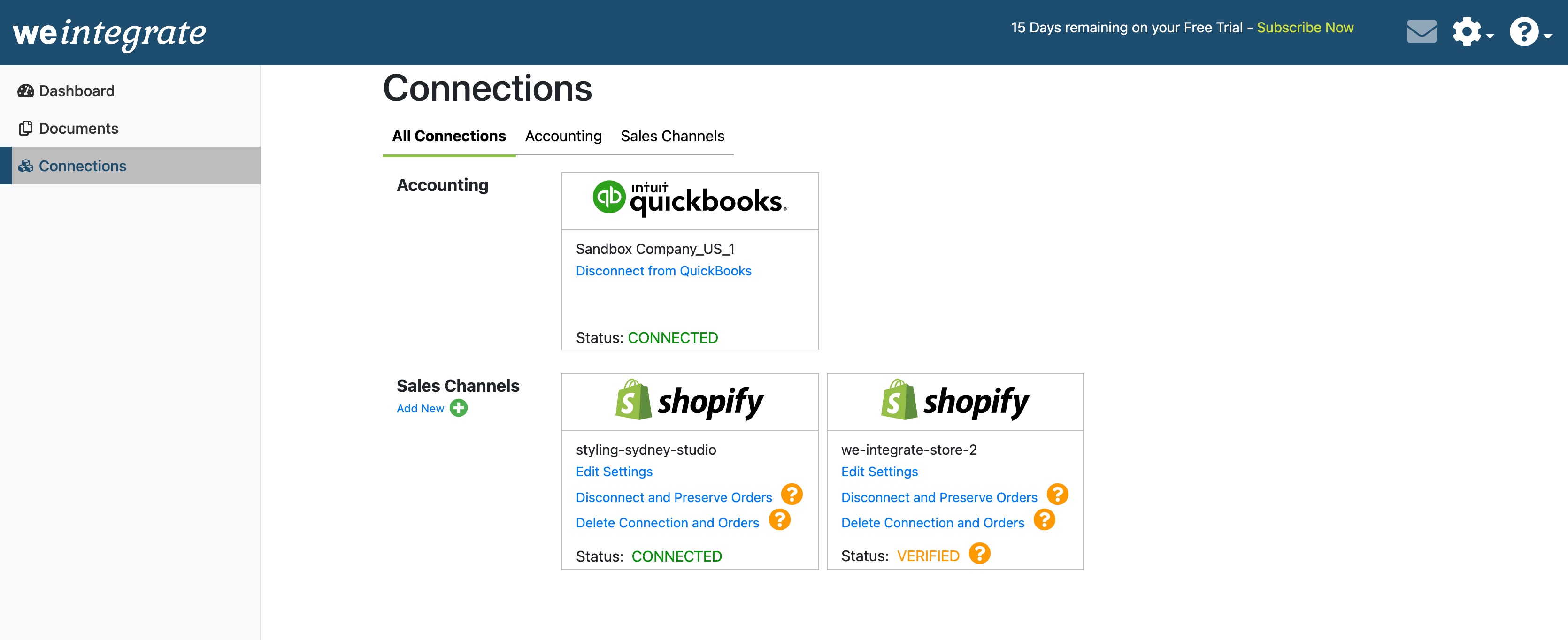 screenshot of We Integrate